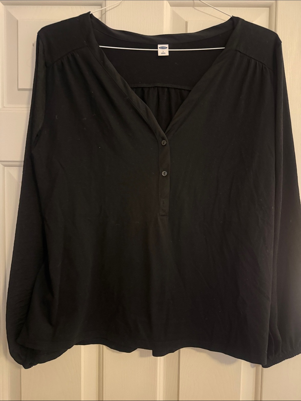 Old Navy Black Long-Sleeve Henley Tunic